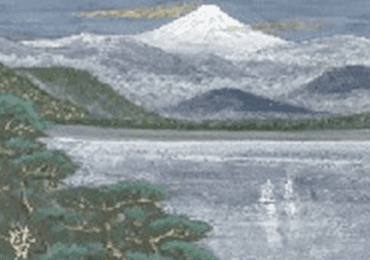 春雪富士 無銘作家 額有