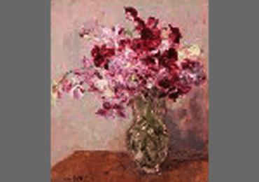 刑部人作 洋蘭画 サイン有・額縁付き