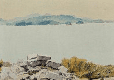 海岸風景画 作者不明